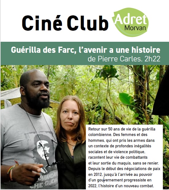 Samedi 15 novembre à 18h30 : ciné-club Guérilla des Farc, l’avenir a une histoire